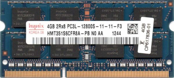 4GB DDR3 PC3L-12800S Refurbished / Used Laptop RAM- Memory Card