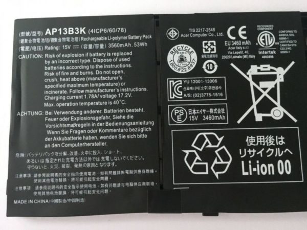Genuine Battery for Acer Aspire V5 M5-583P V5-572P V5-572G AP13B8K 53WH