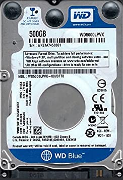Laptop Hard Drive HDD New Western Digital WD5000LPVX-08 500GB