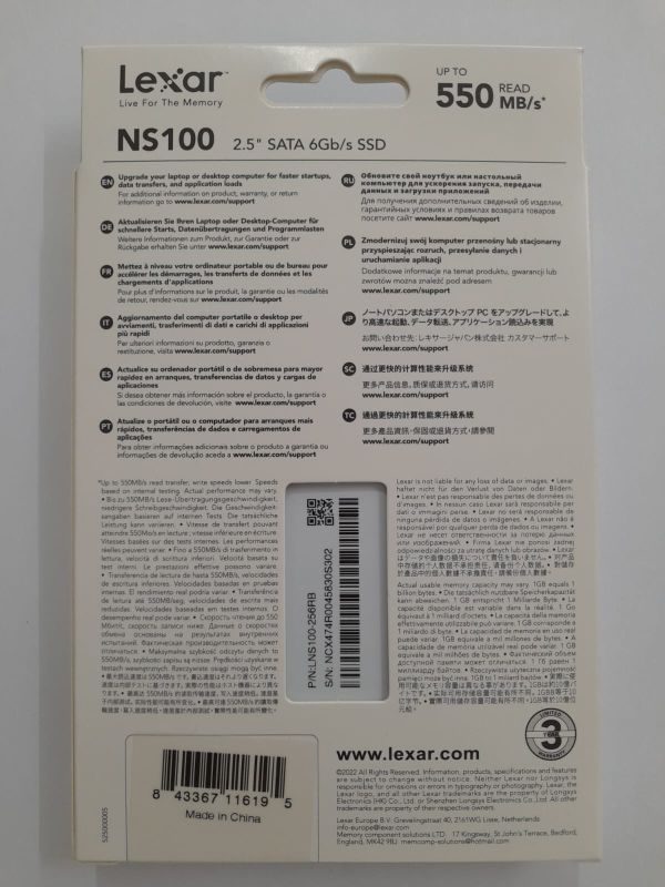 SSD LEXAR 256GB NS100 2.5" SATA